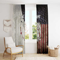 Walleye Fishing Window Curtain American Flag Vintage Design and Custom Name Option - Wonder Print Shop
