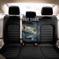 Striped Bass Jumping Back Car Seat Cover Blue Splash Graphic and Custom Name Design - Wonder Print Shop