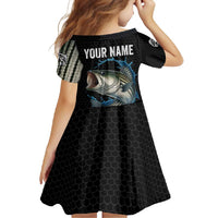 Striped Bass Jumping Family Matching Tank Maxi Dress and Hawaiian Shirt Blue Splash Graphic and Custom Name Design - Wonder Print Shop