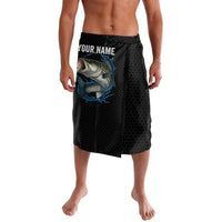 Striped Bass Jumping Lavalava Blue Splash Graphic and Custom Name Design - Wonder Print Shop