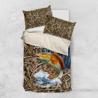 Redfish Splashing in Marsh Grass Bedding Set Custom Name and Nature Background Design - Wonder Print Shop
