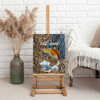 Redfish Splashing in Marsh Grass Canvas Wall Art Custom Name and Nature Background Design - Wonder Print Shop