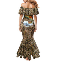 Redfish Splashing in Marsh Grass Family Matching Mermaid Dress and Hawaiian Shirt Custom Name and Nature Background Design - Wonder Print Shop