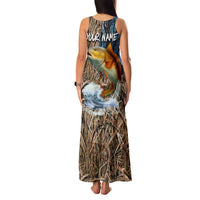 Redfish Splashing in Marsh Grass Family Matching Tank Maxi Dress and Hawaiian Shirt Custom Name and Nature Background Design - Wonder Print Shop