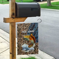 Redfish Splashing in Marsh Grass Garden Flag Custom Name and Nature Background Design - Wonder Print Shop