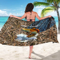 Redfish Splashing in Marsh Grass Sarong Custom Name and Nature Background Design - Wonder Print Shop