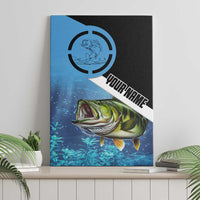 Largemouth Bass Fishing Underwater Graphic Canvas Wall Art Mountain Silhouette and Custom Name Design - Wonder Print Shop