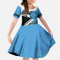 Largemouth Bass Fishing Underwater Graphic Family Matching Off Shoulder Maxi Dress and Hawaiian Shirt Mountain Silhouette and Custom Name Design - Wonder Print Shop