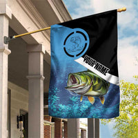 Largemouth Bass Fishing Underwater Graphic Garden Flag Mountain Silhouette and Custom Name Design - Wonder Print Shop
