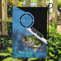 Largemouth Bass Fishing Underwater Graphic Garden Flag Mountain Silhouette and Custom Name Design - Wonder Print Shop