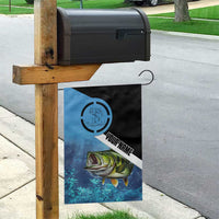 Largemouth Bass Fishing Underwater Graphic Garden Flag Mountain Silhouette and Custom Name Design - Wonder Print Shop