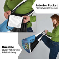 Largemouth Bass Fishing Underwater Graphic Grocery Bag Mountain Silhouette and Custom Name Design - Wonder Print Shop