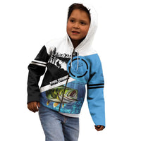 Largemouth Bass Fishing Underwater Graphic Kid Hoodie Mountain Silhouette and Custom Name Design - Wonder Print Shop