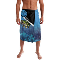 Largemouth Bass Fishing Underwater Graphic Lavalava Mountain Silhouette and Custom Name Design - Wonder Print Shop