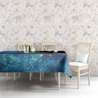 Largemouth Bass Fishing Underwater Graphic Tablecloth Mountain Silhouette and Custom Name Design - Wonder Print Shop