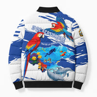Honduras Independence Day Bomber Puffer Jacket Honduran Cultural Heritage Patriotic Symbols Vibrant
