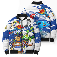 Honduras Independence Day Bomber Puffer Jacket Honduran Cultural Heritage Patriotic Symbols Vibrant