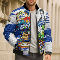 Honduras Independence Day Bomber Puffer Jacket Honduran Cultural Heritage Patriotic Symbols Vibrant
