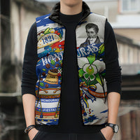 Honduras Independence Day Sleeveless Puffer Jacket Honduran Cultural Heritage Patriotic Symbols Vibrant