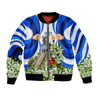 Honduras Independence Day Bomber Jacket Mayan Temple White Orchid Patriotic