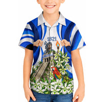 Honduras Independence Day Hawaiian Shirt Mayan Temple White Orchid Patriotic