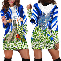Honduras Independence Day Hoodie Dress Mayan Temple White Orchid Patriotic