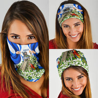 Honduras Independence Day Neck Gaiter Mayan Temple White Orchid Patriotic