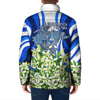Honduras Independence Day Padded Jacket Mayan Temple White Orchid Patriotic