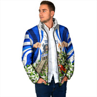 Honduras Independence Day Padded Jacket Mayan Temple White Orchid Patriotic