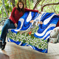 Honduras Independence Day Quilt Mayan Temple White Orchid Patriotic
