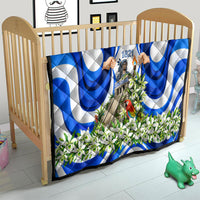 Honduras Independence Day Quilt Mayan Temple White Orchid Patriotic