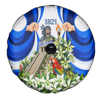 Honduras Independence Day Spare Tire Cover Mayan Temple White Orchid Patriotic