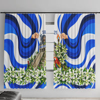 Honduras Independence Day Window Curtain Mayan Temple White Orchid Patriotic