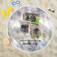 Jimothy The Raccoon Short Spines Long Story Beach Blanket Vintage Polaroid Scrapbook Photography Collage