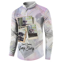 Jimothy The Raccoon Short Spines Long Story Button Sweatshirt Vintage Polaroid Scrapbook Photography Collage