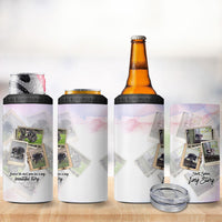 Jimothy The Raccoon Short Spines Long Story 4 in 1 Can Cooler Tumbler Vintage Polaroid Scrapbook Photography Collage