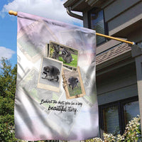 Jimothy The Raccoon Short Spines Long Story Garden Flag Vintage Polaroid Scrapbook Photography Collage