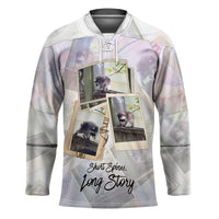 Jimothy The Raccoon Short Spines Long Story Hockey Jersey Vintage Polaroid Scrapbook Photography Collage