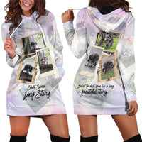 Jimothy The Raccoon Short Spines Long Story Hoodie Dress Vintage Polaroid Scrapbook Photography Collage