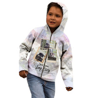 Jimothy The Raccoon Short Spines Long Story Kid Hoodie Vintage Polaroid Scrapbook Photography Collage