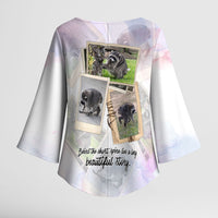 Jimothy The Raccoon Short Spines Long Story Kimono Sleeve Blouse Vintage Polaroid Scrapbook Photography Collage