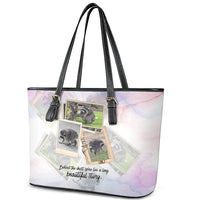 Jimothy The Raccoon Short Spines Long Story Leather Tote Bag Vintage Polaroid Scrapbook Photography Collage
