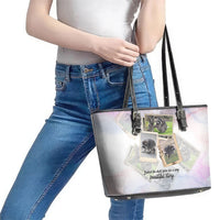 Jimothy The Raccoon Short Spines Long Story Leather Tote Bag Vintage Polaroid Scrapbook Photography Collage