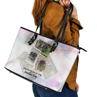 Jimothy The Raccoon Short Spines Long Story Leather Tote Bag Vintage Polaroid Scrapbook Photography Collage