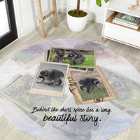Jimothy The Raccoon Short Spines Long Story Round Carpet Vintage Polaroid Scrapbook Photography Collage