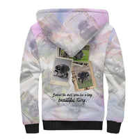 Jimothy The Raccoon Short Spines Long Story Sherpa Hoodie Vintage Polaroid Scrapbook Photography Collage