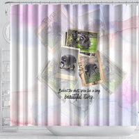 Jimothy The Raccoon Short Spines Long Story Shower Curtain Vintage Polaroid Scrapbook Photography Collage