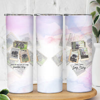 Jimothy The Raccoon Short Spines Long Story Skinny Tumbler Vintage Polaroid Scrapbook Photography Collage