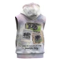 Jimothy The Raccoon Short Spines Long Story Sleeveless Hoodie Vintage Polaroid Scrapbook Photography Collage
