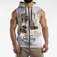 Jimothy The Raccoon Short Spines Long Story Sleeveless Zip Hoodie Vintage Polaroid Scrapbook Photography Collage